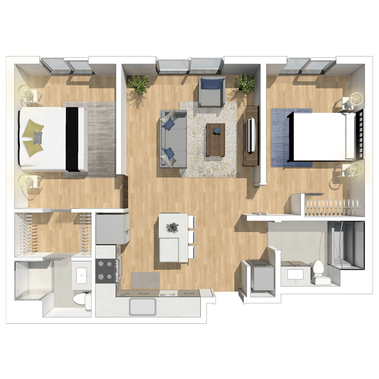 Crystal Flats 2 Bedroom Core Housing Floor Plan